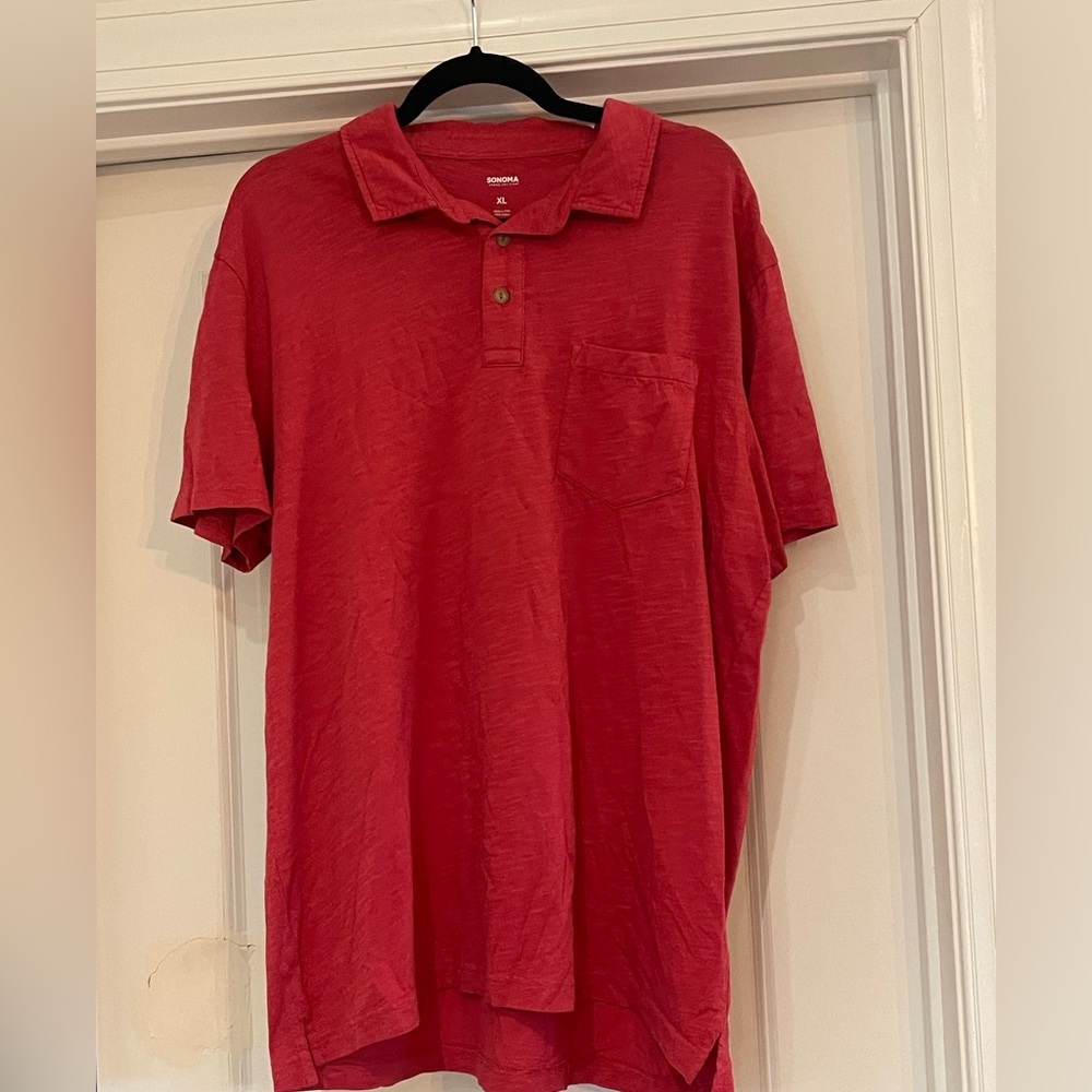Sonoma Men's Short Sleeve Polo Tee in Red